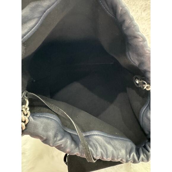 Saint Laurent Paris Nuxx Drawstring Chain Shoulder Bag – Navy - Picture 8 of 9